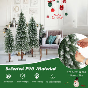 Set of 3 PVC Pre-Lit Christmas Tree Slim Artificial Lighted Xmas Decoration 3/4/5 FT