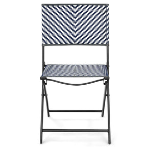 Set of 4 Patio Garden Folding Rattan Dining Chairs for Camping