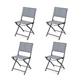 Set of 4 Patio Garden Folding Rattan Dining Chairs for Camping