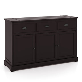 Sideboard Buffet Storage Cabinet with Adjustable Shelves and 3 Drawers