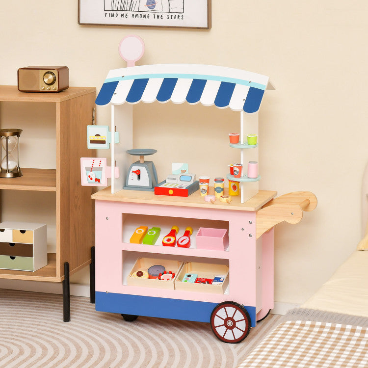 Toy Cart Play Set with POS Machine and Lovely Scale for Toddlers Gift