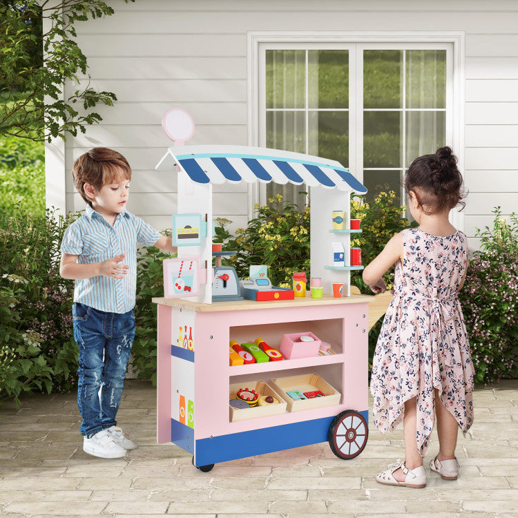 Toy Cart Play Set with POS Machine and Lovely Scale for Toddlers Gift