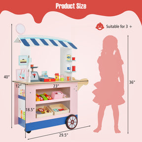 Toy Cart Play Set with POS Machine and Lovely Scale for Toddlers Gift