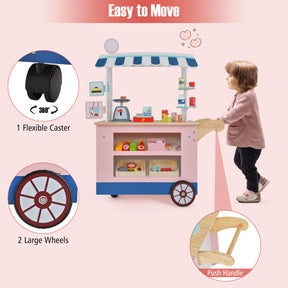 Toy Cart Play Set with POS Machine and Lovely Scale for Toddlers Gift