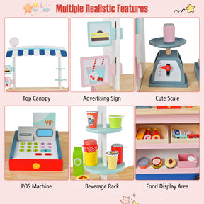 Toy Cart Play Set with POS Machine and Lovely Scale for Toddlers Gift