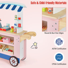 Toy Cart Play Set with POS Machine and Lovely Scale for Toddlers Gift