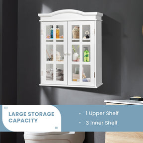 Wall-Mount Double Doors Storage Cabinet for Bathroom and Living Room