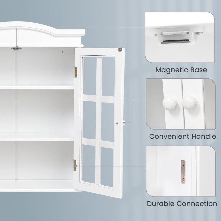 Wall-Mount Double Doors Storage Cabinet for Bathroom and Living Room