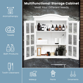 Wall-Mount Double Doors Storage Cabinet for Bathroom and Living Room