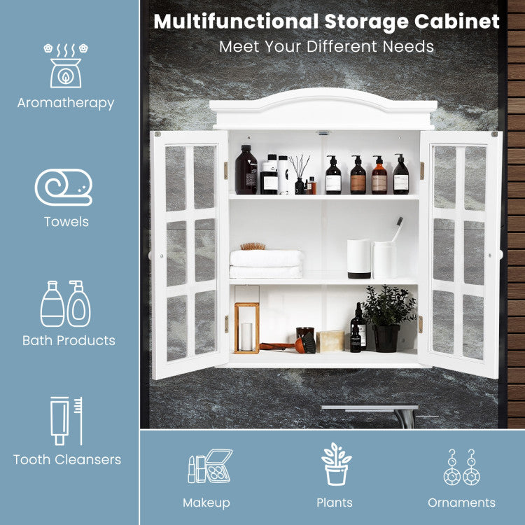 Wall-Mount Double Doors Storage Cabinet for Bathroom and Living Room