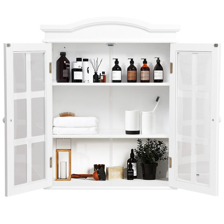 Wall-Mount Double Doors Storage Cabinet for Bathroom and Living Room