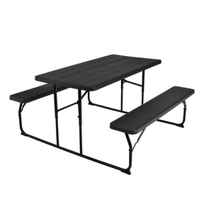 Wood-like Texture Folding Picnic Table Bench Set for Indoor and Outdoor