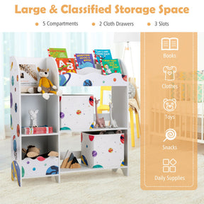 Hikidspace Wooden Toys Shelves Kids Storage Cabinet with Storage Bins