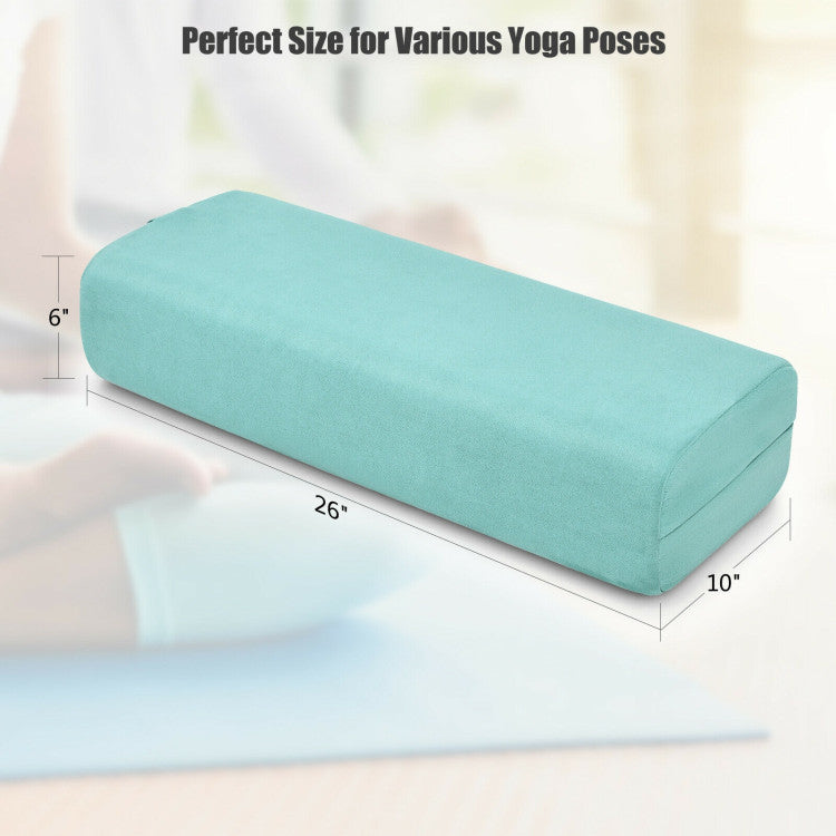 Yoga Bolster Pillow with Washable Cover and Carry Handle