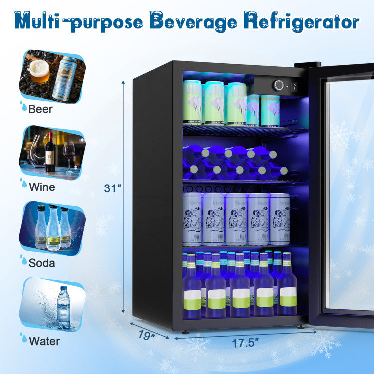 120 Can Beverage Mini Refrigerator Wine Coolers with Adjustable Storage Shelves