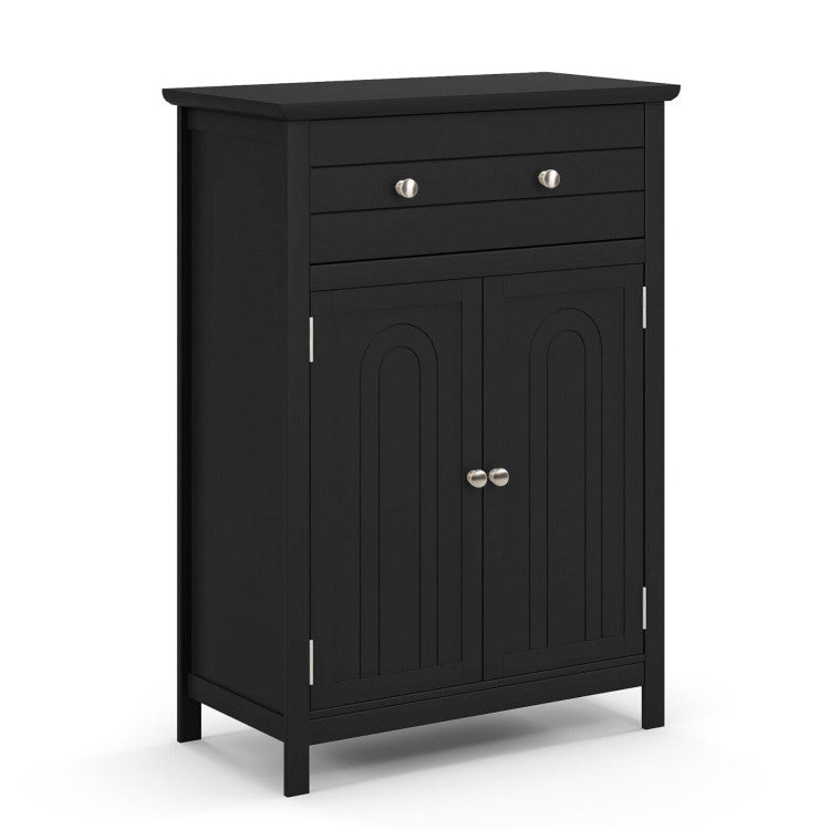 2-Door Freestanding Bathroom Cabinet with Drawer and Adjustable Shelf for Living Room, Entryway, Kitchen