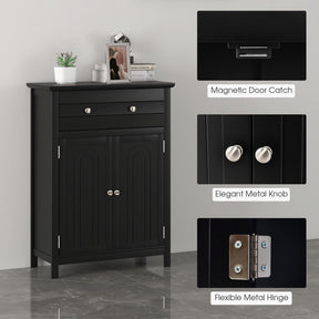 2-Door Freestanding Bathroom Cabinet with Drawer and Adjustable Shelf for Living Room, Entryway, Kitchen