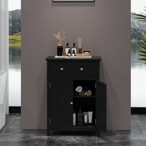 2-Door Freestanding Bathroom Cabinet with Drawer and Adjustable Shelf for Living Room, Entryway, Kitchen