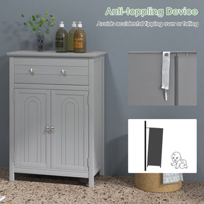 2-Door Freestanding Bathroom Cabinet with Drawer and Adjustable Shelf for Living Room, Entryway, Kitchen