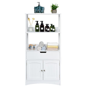 2-Door Storage Cabinet with Drawers and Open Shelves for Home Kitchen and Bathroom