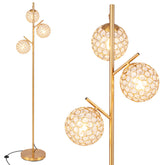 3-Globe Floor Lamp with Foot Switch and 3 E26 Bulb Bases for Home Outdoor Patio Cafe