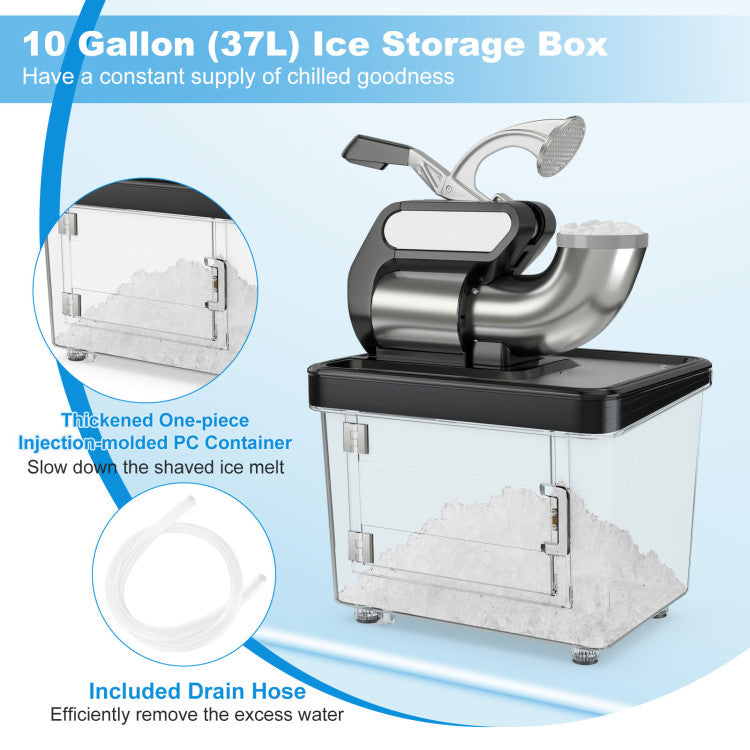 Hikidspace 300W Commercial Ice Crusher with Dual Blades and Safety Switch for Home or Commercial_Black