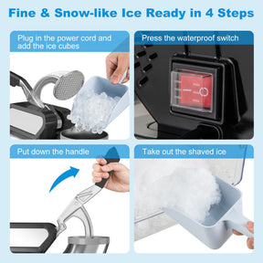 Hikidspace 300W Commercial Ice Crusher with Dual Blades and Safety Switch for Home or Commercial_Black