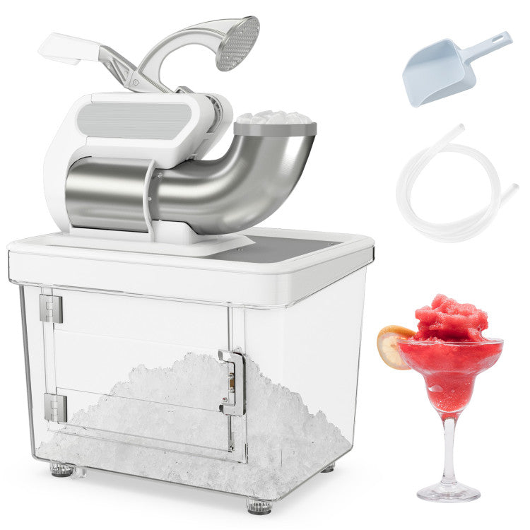 Hikidspace 300W Commercial Ice Crusher with Dual Blades and Safety Switch for Home or Commercial_White