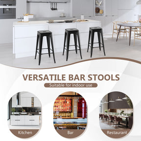 30 Inch Set of 4 Stackable Bar Stools for Kitchen, Dining Room, Pub, or Restaurant