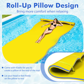 3 Layer Water Pad Foam Mat with Bungee Tethers for Water Parks and Swimming Pools