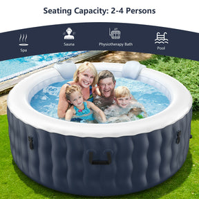 4-Person Inflatable Hot Tub Spa with 108 Massage Bubble Jets and Accessories