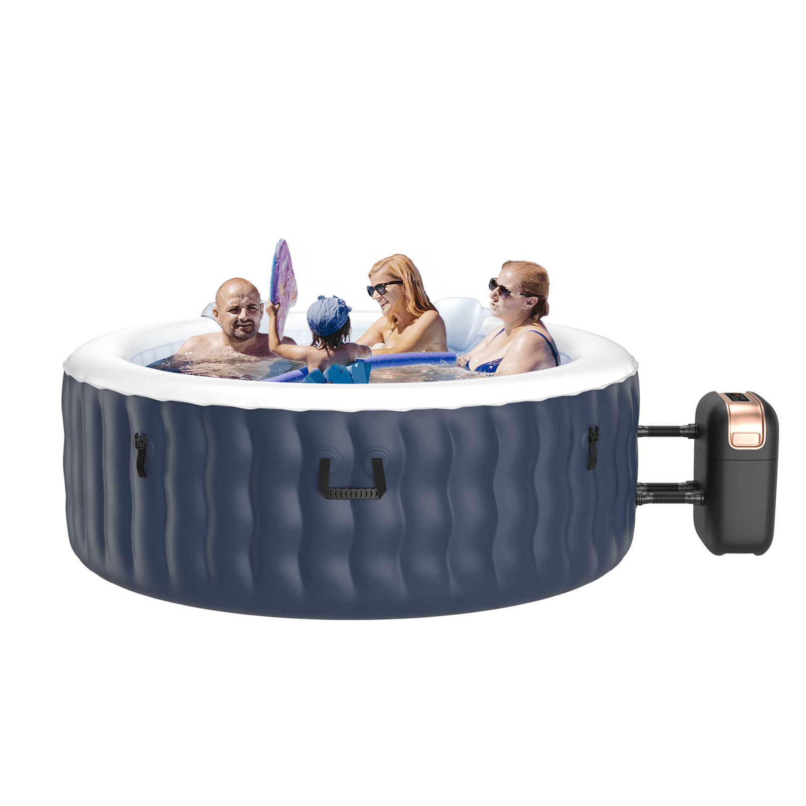 4-Person Inflatable Hot Tub Spa with 108 Massage Bubble Jets and Accessories