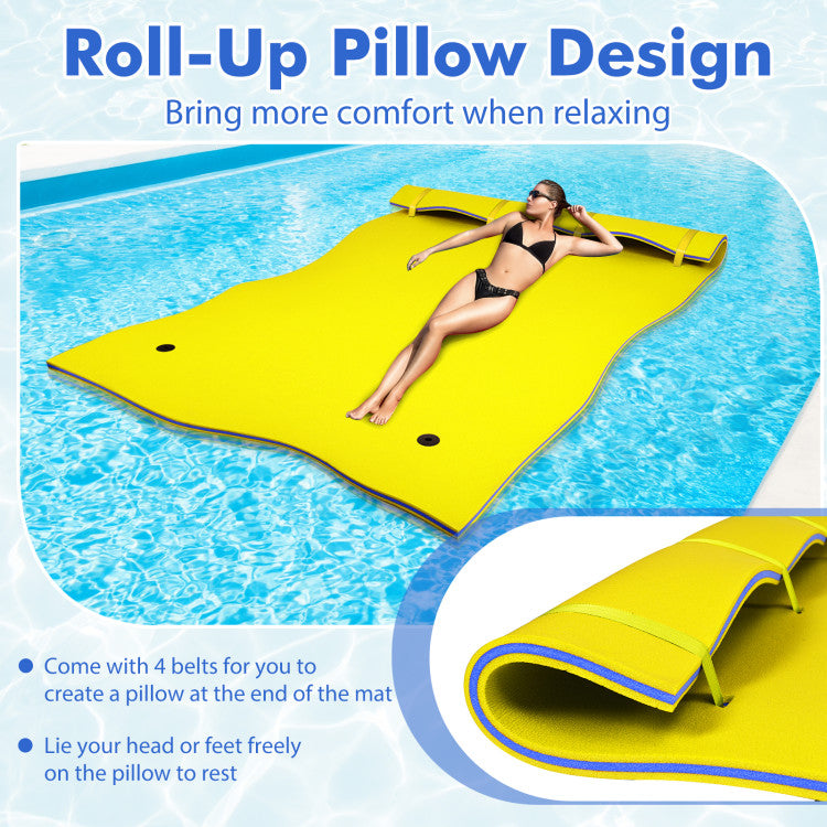 9 x 6 feet 3 Layer Foam Water Pad Floating Mat for Water Park and Lake