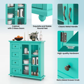 Buffet Sideboard Table Kitchen Storage Cabinet with Drawers and Doors for Entryway