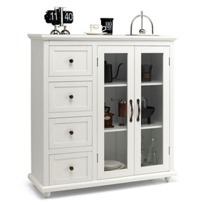 Buffet Sideboard Table Kitchen Storage Cabinet with Drawers and Doors for Entryway