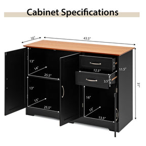 Buffet Sideboards Storage Cabinet with 2-Door Cabinet and 2 Drawers