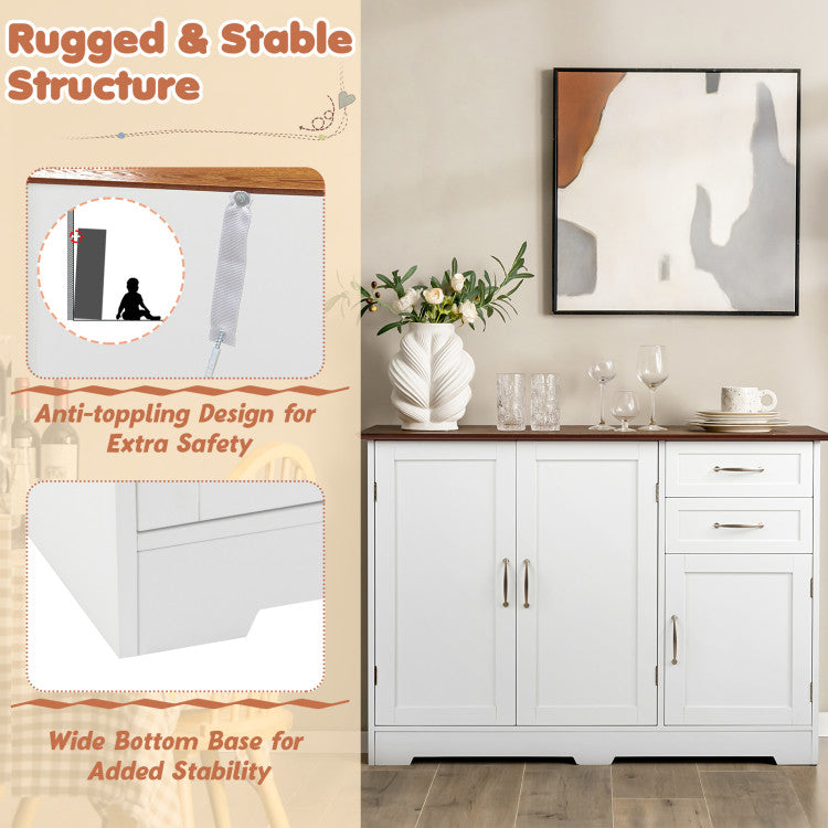 Buffet Sideboards Storage Cabinet with 2-Door Cabinet and 2 Drawers