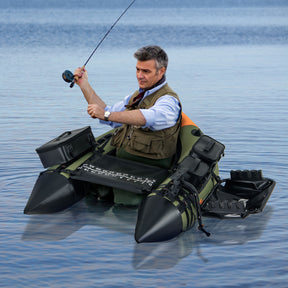 Portable Fishing Boat with 3 Detachable Storage Boxes and Accessories