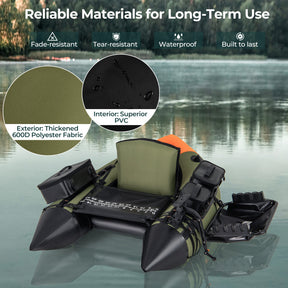 Portable Fishing Boat with 3 Detachable Storage Boxes and Accessories