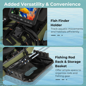 Portable Fishing Boat with 3 Detachable Storage Boxes and Accessories