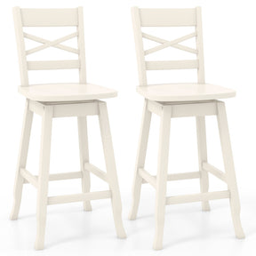 Set of 2 24/29 Inches Swivel Counter Height Stools Bar Stools with Backrest