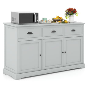 Sideboard Buffet Storage Cabinet with Adjustable Shelves and 3 Drawers