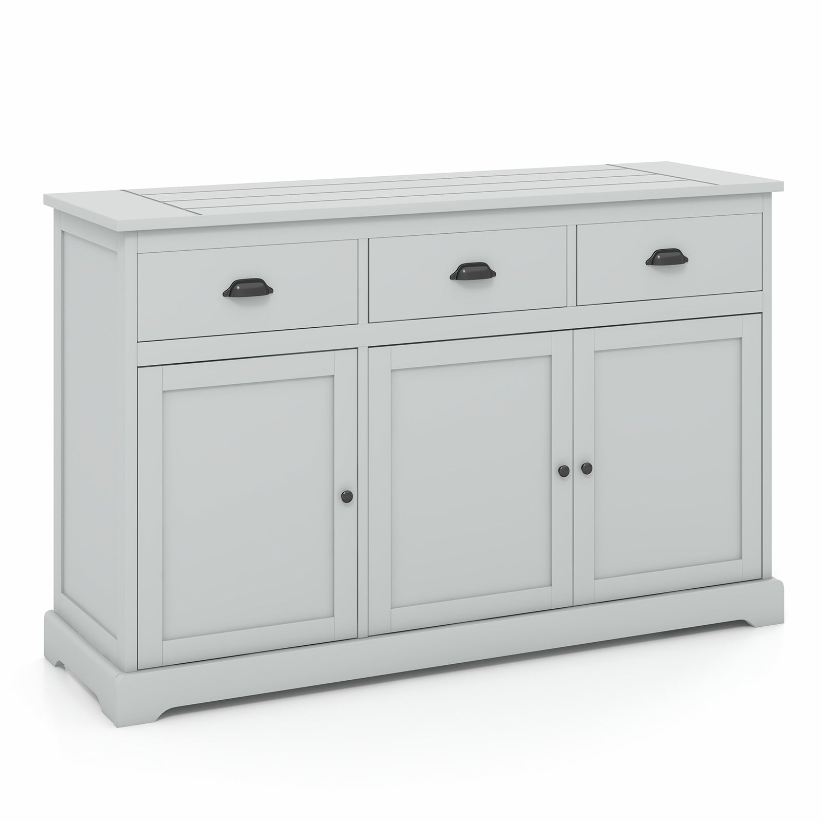 Sideboard Buffet Storage Cabinet with Adjustable Shelves and 3 Drawers