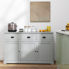 Sideboard Buffet Storage Cabinet with Adjustable Shelves and 3 Drawers