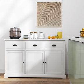 Sideboard Buffet Storage Cabinet with Adjustable Shelves and 3 Drawers