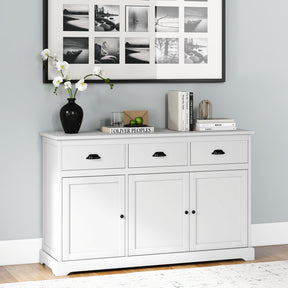 Sideboard Buffet Storage Cabinet with Adjustable Shelves and 3 Drawers