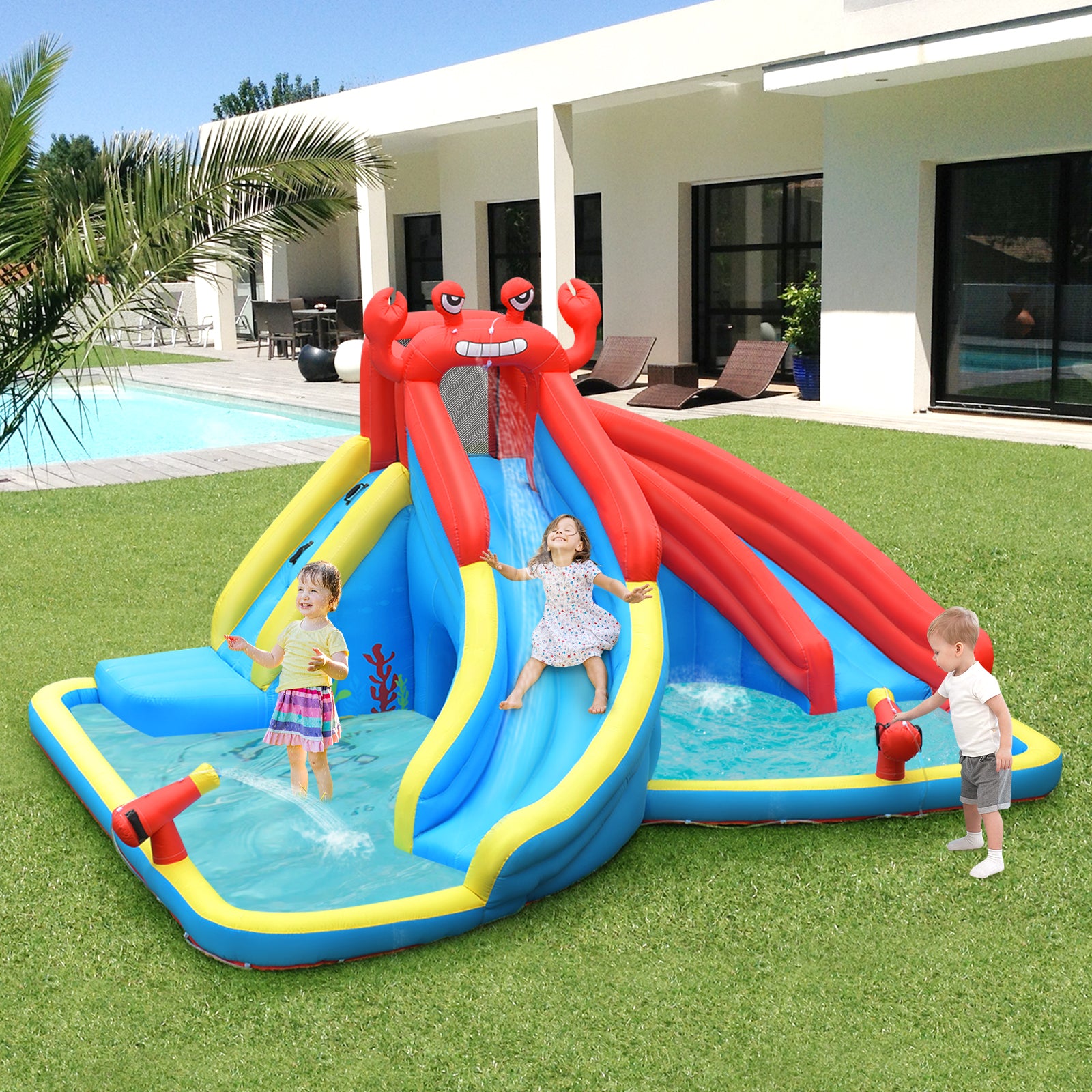 Inflatable Water Slide Crab Dual Slide Bounce House