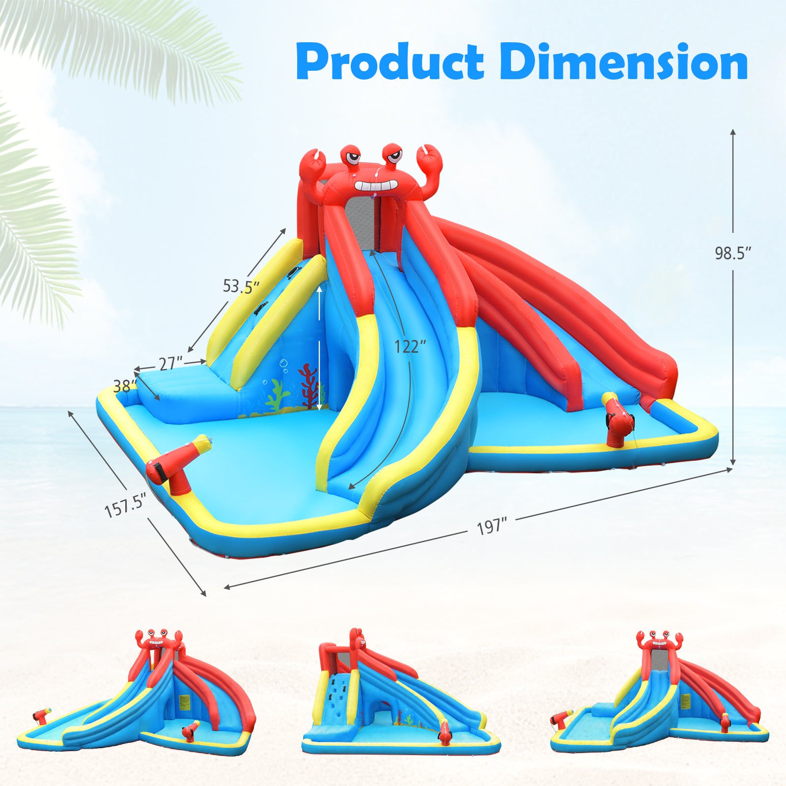 Inflatable Water Slide Crab Dual Slide Bounce House