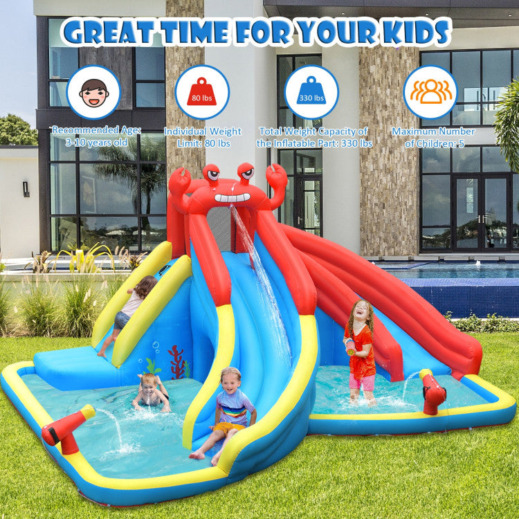 Inflatable Water Slide Crab Dual Slide Bounce House