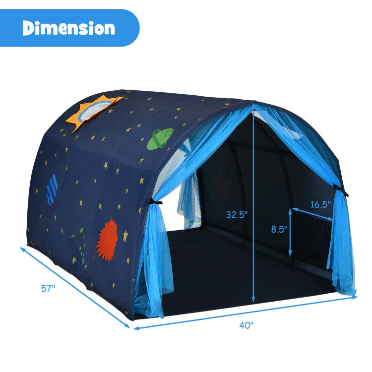 Kids Galaxy Starry Sky Dream Portable Kids Bed Play Tent with Double Net Curtain